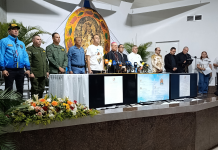 Autoridades eclesiásticas y civiles durante la rueda de prensa del Año Jubilar Coromotano 2026-2027 en Guanare
