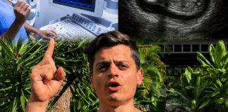 Gianpiero Fusco durante el video en el que cuestiona el uso de ecografías