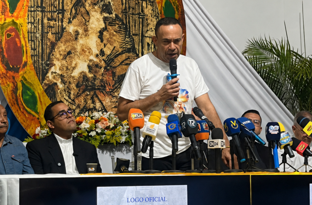 Gobernador Primitivo Cedeño durante la rueda de prensa del Año Jubilar Coromotano en Guanare