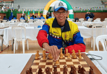 Yorman Ali Rojas durante el Torneo Internacional de Ajedrez Rápido Boyacá en Colombia
