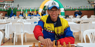 Yorman Ali Rojas durante el Torneo Internacional de Ajedrez Rápido Boyacá en Colombia