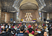 Miles de peregrinos participan en la celebración del Año Jubilar Coromotano en el Santuario Nacional de la Virgen de Coromoto en Guanare.