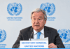 António Guterres, secretario general de la ONU, durante una comparecencia pública en Nairobi.