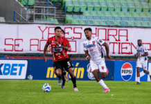 Portuguesa FC durante el partido ante Caracas FC por el Torneo Clausura de la Liga FUTVE