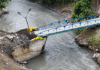 Puente sobre el río Ospino en la parroquia La Estación tras colapsar por las lluvias en Portuguesa.