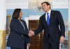 Dinorah Figuera y Marco Rubio durante una reunión en el Salón de Tratados del Departamento de Estado, en Washington, el 9 de octubre de 2026.