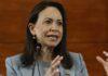 Machado denuncia que EE. UU. la excluyó de las negociaciones sobre Venezuela María Corina Machado, dirigente opositora.