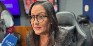 Rocío San Miguel durante la entrevista con Shirley Varnagy en Circuito Onda